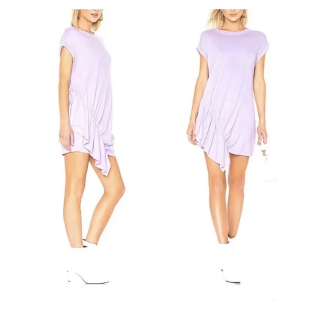 NEW $178 Current Elliott Pacific Ave Orchid Purple T-Shirt Frill Dress S Small 1